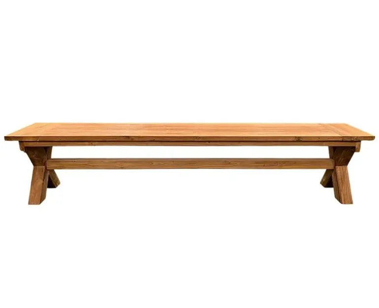 Lincoln Bænk X-ben Recycled 220 cm - Teak