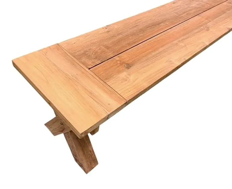 Lincoln Bænk X-ben Recycled 220 cm - Teak