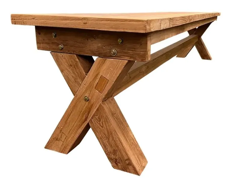 Lincoln Bænk X-ben Recycled 220 cm - Teak