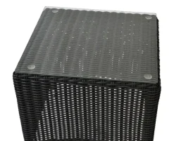 Lind Sidebord Polyrattan 50x50 - Sort