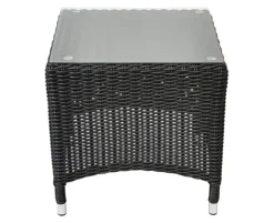 Lind Sidebord Polyrattan 50x50 - Sort