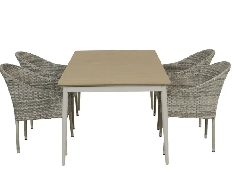 Malmø Andrea Havemøbelsæt til 4 personer - 100x180/235 cm - Gråhvid