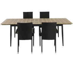 Malmø Geneve Havemøbelsæt til 4 personer - 100x180/235 cm - Mørkegrå