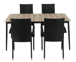 Malmø Geneve Havemøbelsæt til 4 personer - 100x160 cm - Mørkegrå