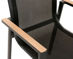 Malmø Havemøbelsæt m/6 Stabelstole 100x200 cm - Mørkegrå