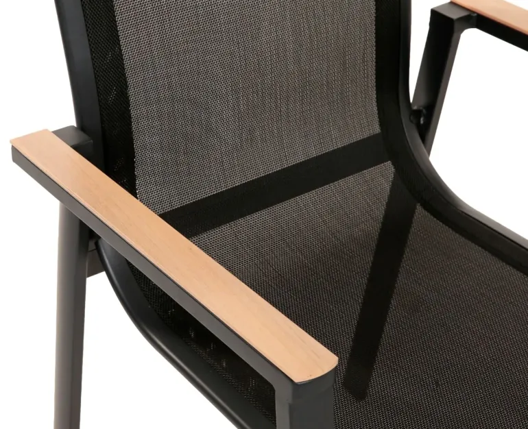 Malmø Havemøbelsæt m/6 Stabelstole 100x200 cm - Mørkegrå