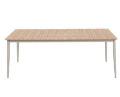Malmø Havemøbelsæt med 6 stabelstole - 100x200 cm - Gråhvid