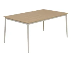 Malmø Sonja Havemøbelsæt med 4 stole - 100x160 - Gråhvid