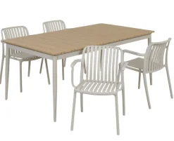 Malmø Sonja Havemøbelsæt til 4 personer - 100x180/235 cm - Gråhvid