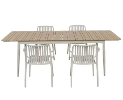 Malmø Sonja Havemøbelsæt til 4 personer - 100x180/235 cm - Gråhvid