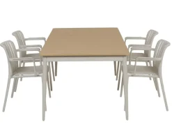Malmø Sonja Havemøbelsæt til 4 personer - 100x180/235 cm - Gråhvid