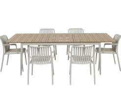 Malmø Sonja Havemøbelsæt til 4 personer - 100x180/235 cm - Gråhvid
