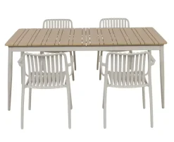 Malmø Sonja Havemøbelsæt til 4 personer - 100x180/235 cm - Gråhvid