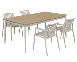 Malmø Sonja Havemøbelsæt til 4 personer - 100x180/235 cm - Gråhvid