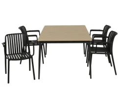 Malmø Sonja Havemøbelsæt til 4 personer - 100x160 cm - Mørkegrå