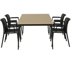 Malmø Sonja Havemøbelsæt til 4 personer - 100x160 cm - Mørkegrå