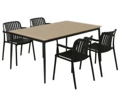 Malmø Sonja Havemøbelsæt til 4 personer - 100x160 cm - Mørkegrå