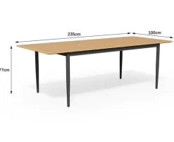 Malmø Svala Havemøbelsæt til 4 personer - 100x180/235 cm - Mørkegrå