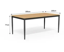 Malmø Udtræksbord 100x180/235 cm - Nonwood/Mørkegrå
