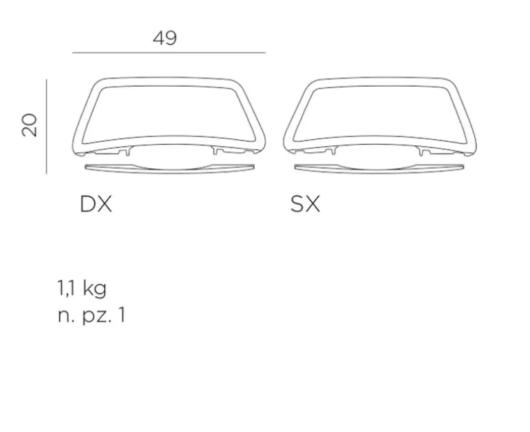 Nardi Atlantico Solvogn m/armlæn - Antracit