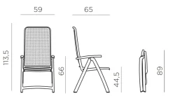 Nardi Clip Darsena Cafesæt 80x80 - Antracit
