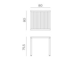 Nardi Cube 80x80 havebord - Latte