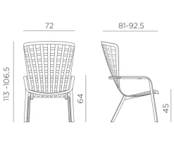 Nardi Folio pos. loungestol - Hvid