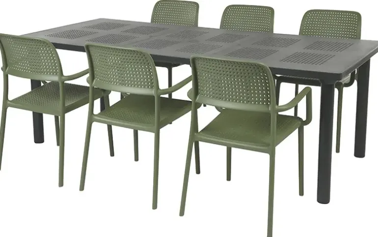Nardi Libeccio Bora Havemøbelsæt 100x160/220 - Antracit/Agave