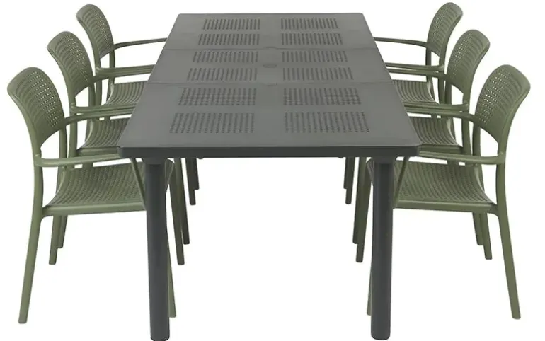 Nardi Libeccio Bora Havemøbelsæt 100x160/220 - Antracit/Agave
