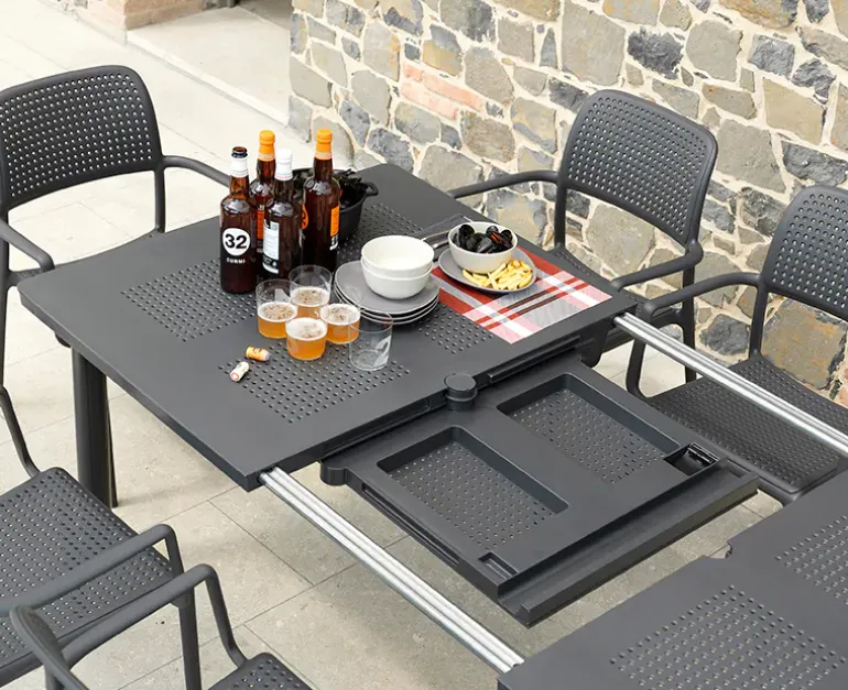 Nardi Libeccio havebord 100x160/220 - Antracit