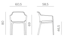 Nardi Libeccio Net Havemøbelsæt 100x160/220 - Latte