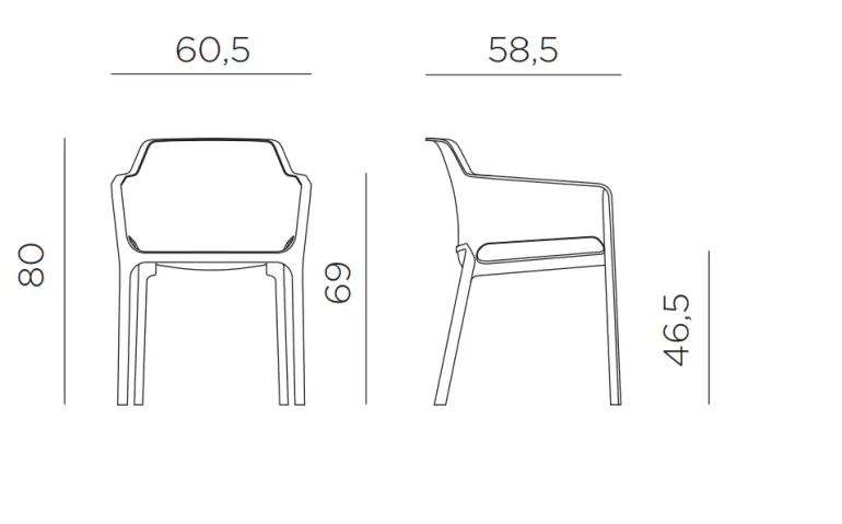 Nardi Libeccio Net Havemøbelsæt 100x160/220 - Latte