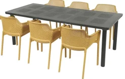 Nardi Libeccio Net Havemøbelsæt 100x160/220 - Sennep