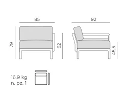 Nardi Maximo 5 Hjørnesofa - Sand