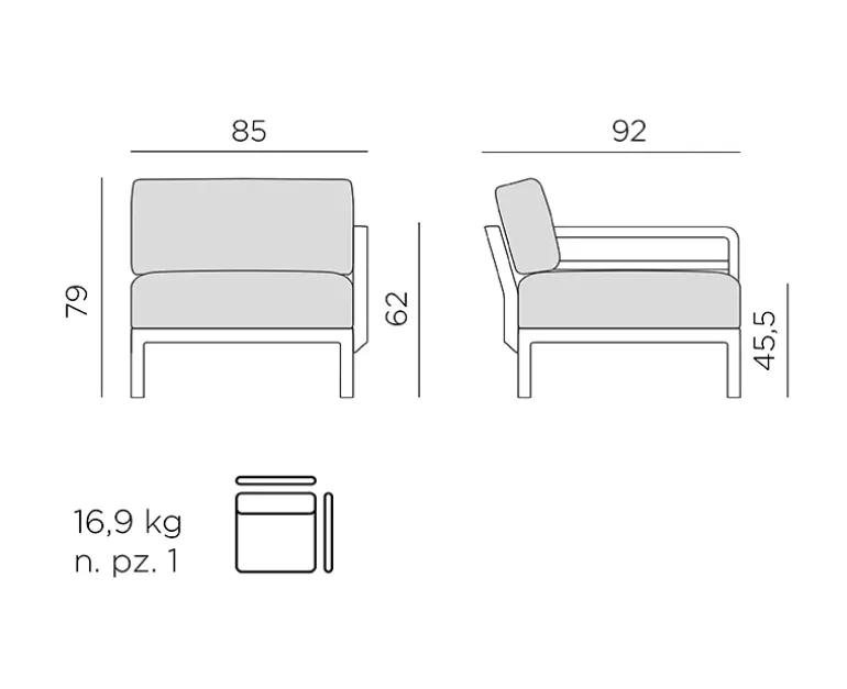 Nardi Maximo 5 Hjørnesofa - Sand