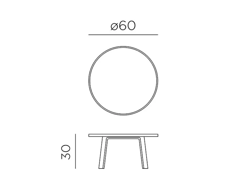Nardi Maximo Loungebord Ø60 cm Mini - Antracit