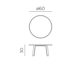 Nardi Maximo Loungebord Ø60 cm Mini - Sand