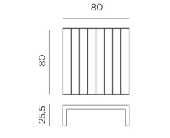 Nardi Maximo Loungebord 80x80 cm - Antracit