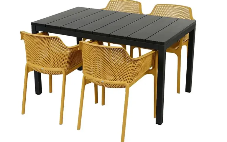Nardi Rio 140/210 Net Havemøbelsæt - Sennep