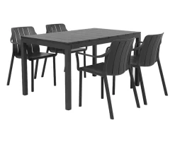 Nardi Rio Tiberina Havemøbelsæt - 85x140/210 - 4 stole - Antracit