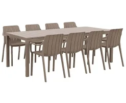 Nardi Rio Tiberina Havemøbelsæt 210/280 - 8 stole - Latte