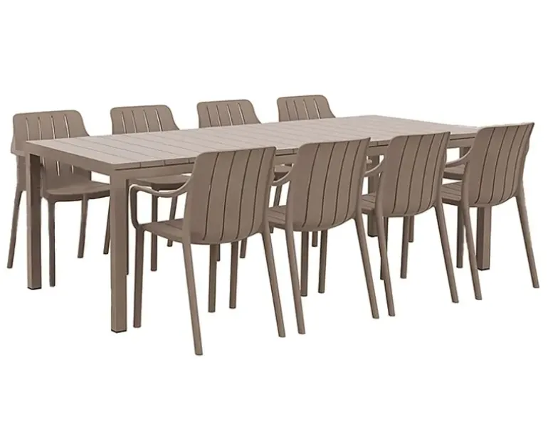 Nardi Rio Tiberina Havemøbelsæt 210/280 - 8 stole - Latte