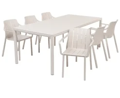 Nardi Tevere Tiberina Havemøbelsæt - 100x210/275 - 6 stole - Sand