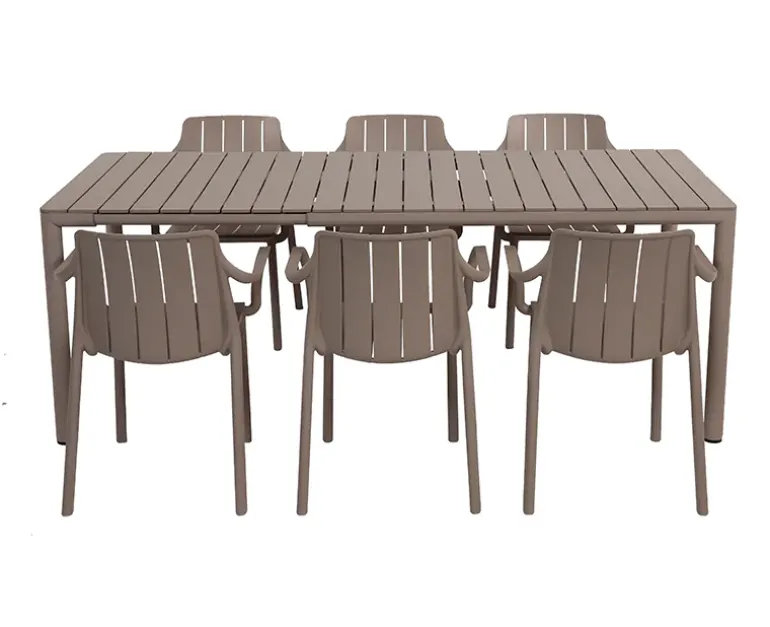 Nardi Tevere Tiberina Havemøbelsæt - 90x147/211 - Latte