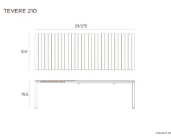 Nardi Tevere Tiberina Havemøbelsæt - 100x210/275 - 8 stole - Antracit