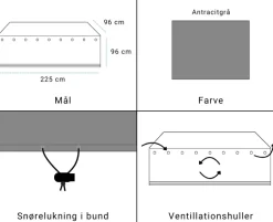 Overtræk til loungesofa 3-personers 225x96x96 cm