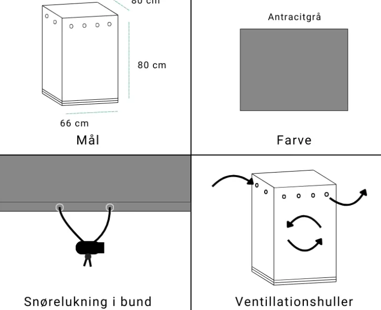 Overtræk til stabelstole 66x80x80 cm