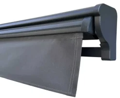Pil markise - semikassette med motor - 3,5 x 3 meter - Grå