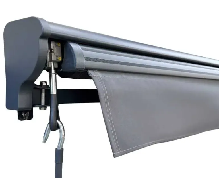 Pil markise - semikassette med motor - 3,5 x 3 meter - Grå