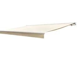 Pil markise – semikassette med motor – 4,8 x 3 meter – Hvid/Beige
